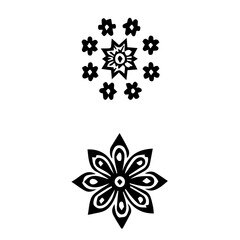 black vector flower art