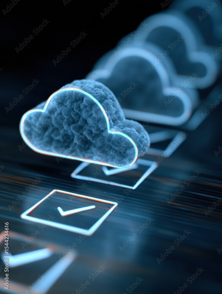 Poster Cloud Storage Safety Checklist Highlighting Essential Steps for Securing Data