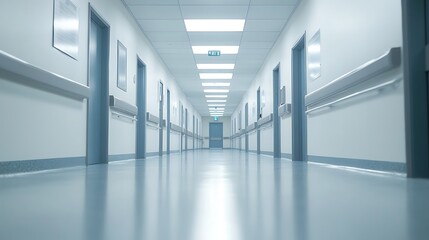 Blurred background of modern office with glass walls and a table in the foreground. Ai Generated Images