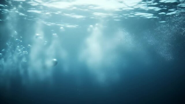 Silent submarine gliding under the deep ocean