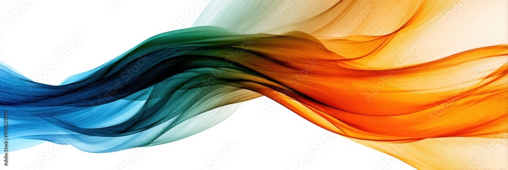 Poster abstract art banner depicting nerves in a calm and balanced flow, showcasing vibrant colors and smoo