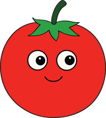 Happy cartoon tomato character illustration for kids