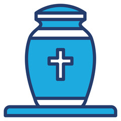 Fototapeta premium Urn blue color icon