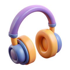 Abstract 3d render of colorful headphones