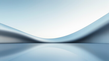 Sci-fi curved building, square platform, car advertisement background