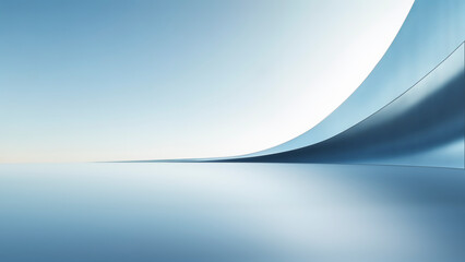Sci-fi curved building, square platform, car advertisement background