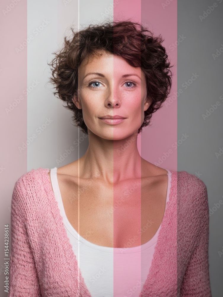 Poster breast cancer screening timeline infographic for various age groups displaying early detection recom