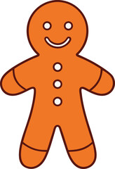 Fototapeta premium Happy gingerbread man cookie cartoon illustration