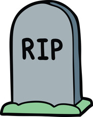 Cartoon grave stone illustration rip rest in peace graveyard cemetery