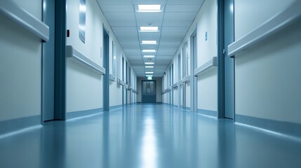 Blurred office workspace in the evening , interior workplace with cityscape for business presentation background, AI generated