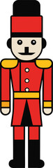 Simple cartoon nutcracker soldier illustration for christmas