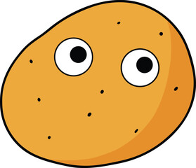 Cute cartoon potato character with big eyes illustration