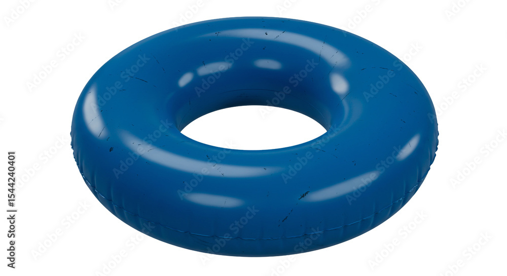 Poster stock photo of a vibrant cerulean torus shape for design elements and geometric backgrounds usage on