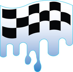 The signature checkered flag finish line is melting like wax due to the extreme speed