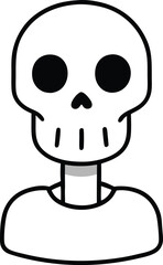 Simple cartoon skeleton illustration for halloween design