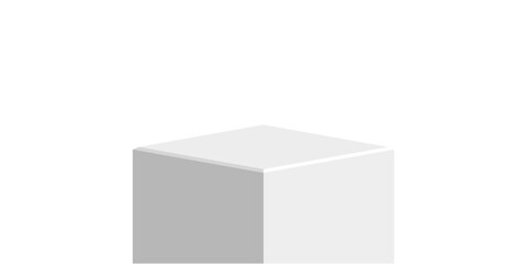 single White cube block podium stage pedestal and platform vector, a minimalist display element. Ideal for product showcases, presentations, awards, exhibitions, and modern design.