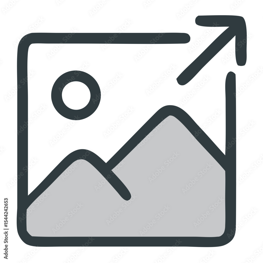 Poster outline minimalist image expand ui element website icon simple design