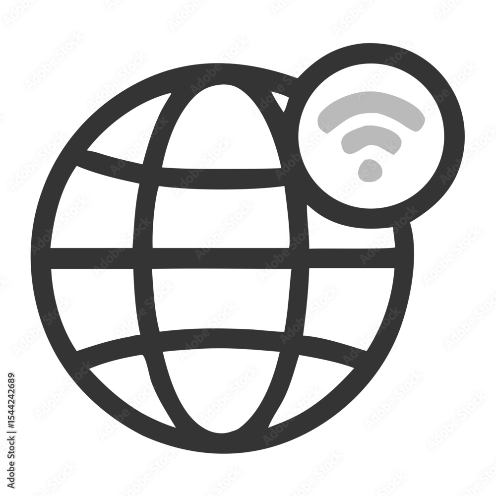 Poster line simple world wide web global connection technology network icon
