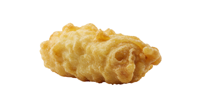 Golden Brown Tempura Clipart on Transparent Background Realistic Detail Isolated Single Portion Perfect for Culinary Designs and Menus Adds Appetizing Visual Appeal