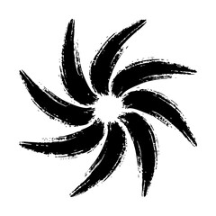 墨で描いた花のような渦のベクターイラスト