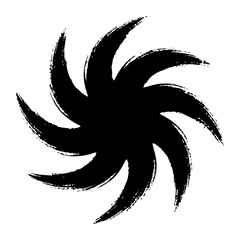 墨で描いた手裏剣のような渦のベクターイラスト