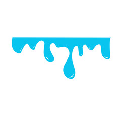 Set of blue drops, raindrops, splash, sea waves, pouring water.