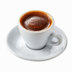 Fototapeta premium Aromatic Espresso in a White Cup and Saucer
