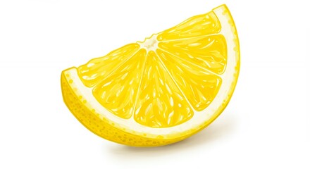 Fresh lemon wedge close up