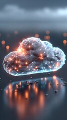 Abstract cloud with interconnected network