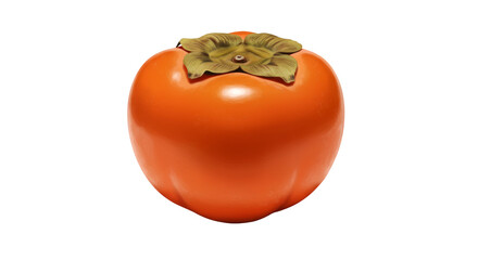 Vibrant Orange Kaki Japanese Persimmon Fruit In Realistic 3D Render Displayed On Transparent Background Showing Isolated Still Life Single Object With Clipping Path