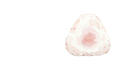 Fototapeta premium Watercolor Illustration of Single Japanese Onigiri Rice Ball Isolated On Transparent Background