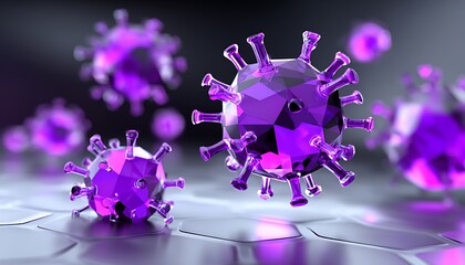 Fototapeta premium 3D model of virus particles
