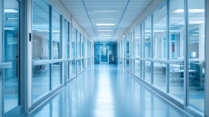 blur image background of corridor in hospital or clinic image