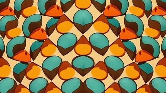 Abstract retro triangle shapes forming seamless kaleidoscopic motion for visual loop background

