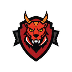 Demonic Tiger Mech Illustration Cyberpunk Feline Warrior with Mechanical Enhancements