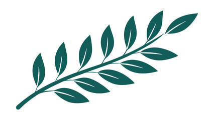 botanical long branches and leaves icon