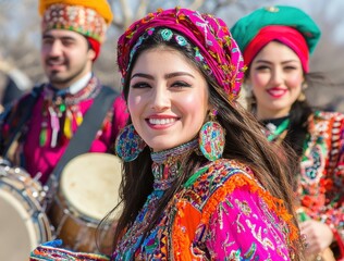 Woman in Vibrant Traditional Dress