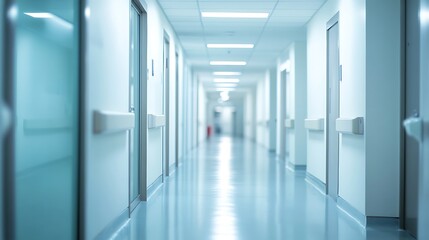 Obraz premium blur image background of corridor in hospital or clinic image