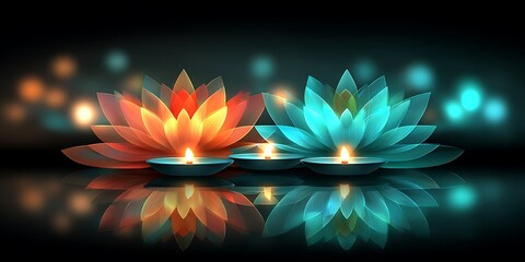 Illuminated lotus candles