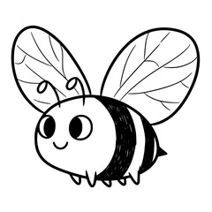 Cute Flying Bee with Large Wings