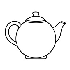 Simple Classic Teapot Line Drawing