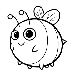 Chubby Bee Character with Big Eyes