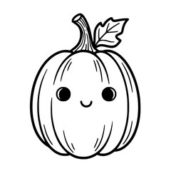 Kawaii Pumpkin with Big Eyes