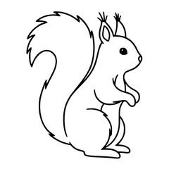 Cute Squirrel Outline Drawing