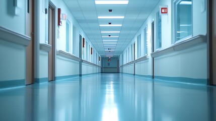 Obraz premium blur image background of corridor in hospital or clinic image