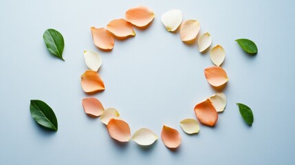 Rose petals circle frame