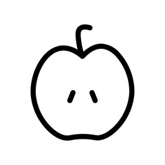 apple slice line icon