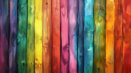 Vibrant colorful wooden planks