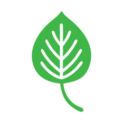 green tree leave vector color icon