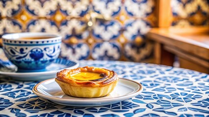 Colorful dessert in a traditional Portuguese cafe